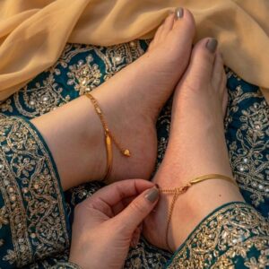 (২ পিস) এক জোড়া - Luxury 18K Golden Plated Payel