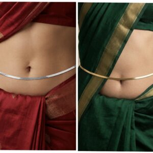 (২ পিস) এক জোড়া - Luxury Belly Chain (Golden & Silver)